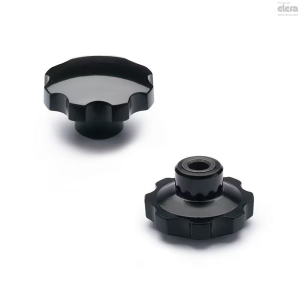 Black-oxide steel boss, plain hole, VH.153/54 A-8, Elesa, Mfr#: VH.153-A